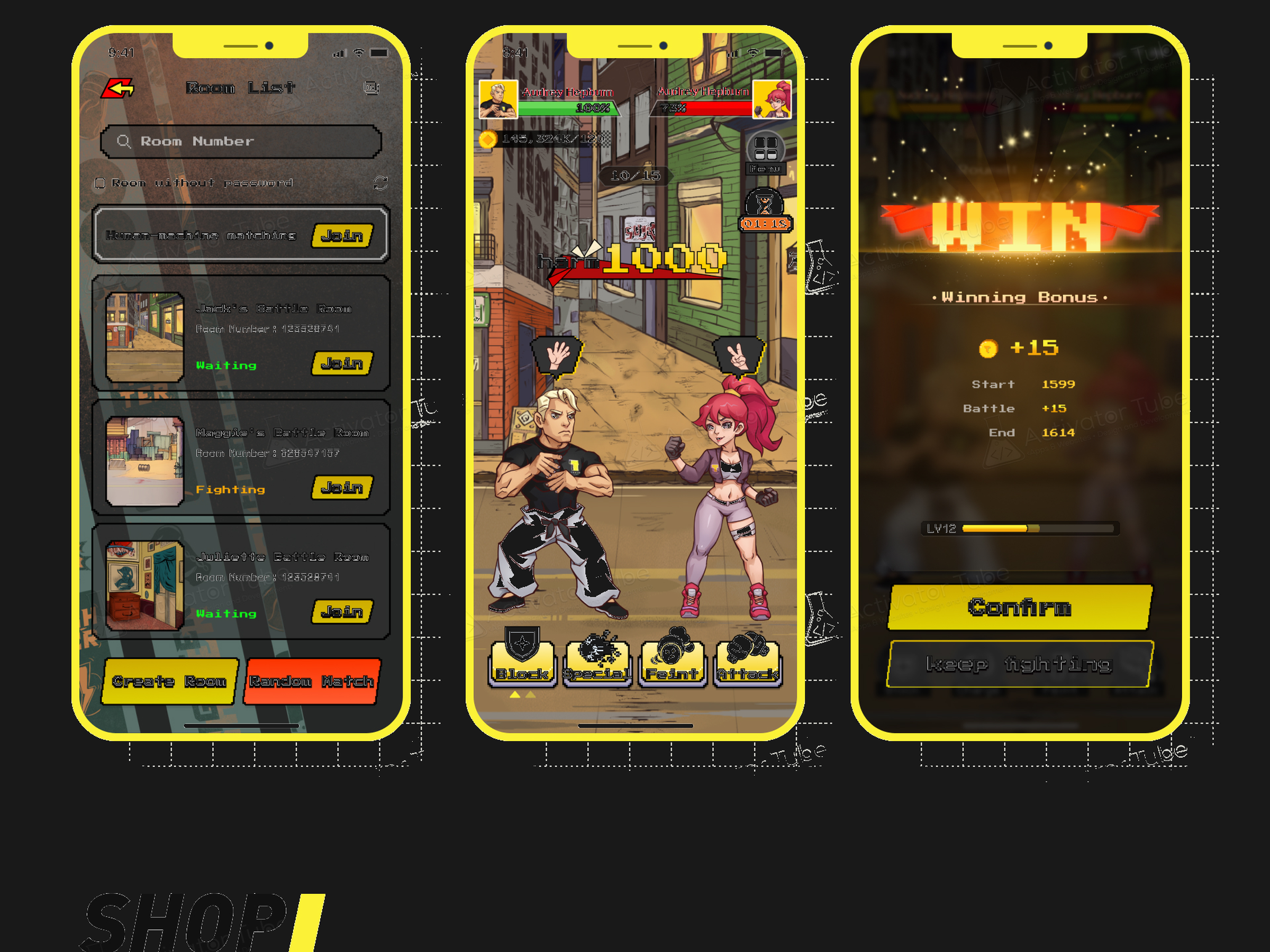 Match → Fight → Win